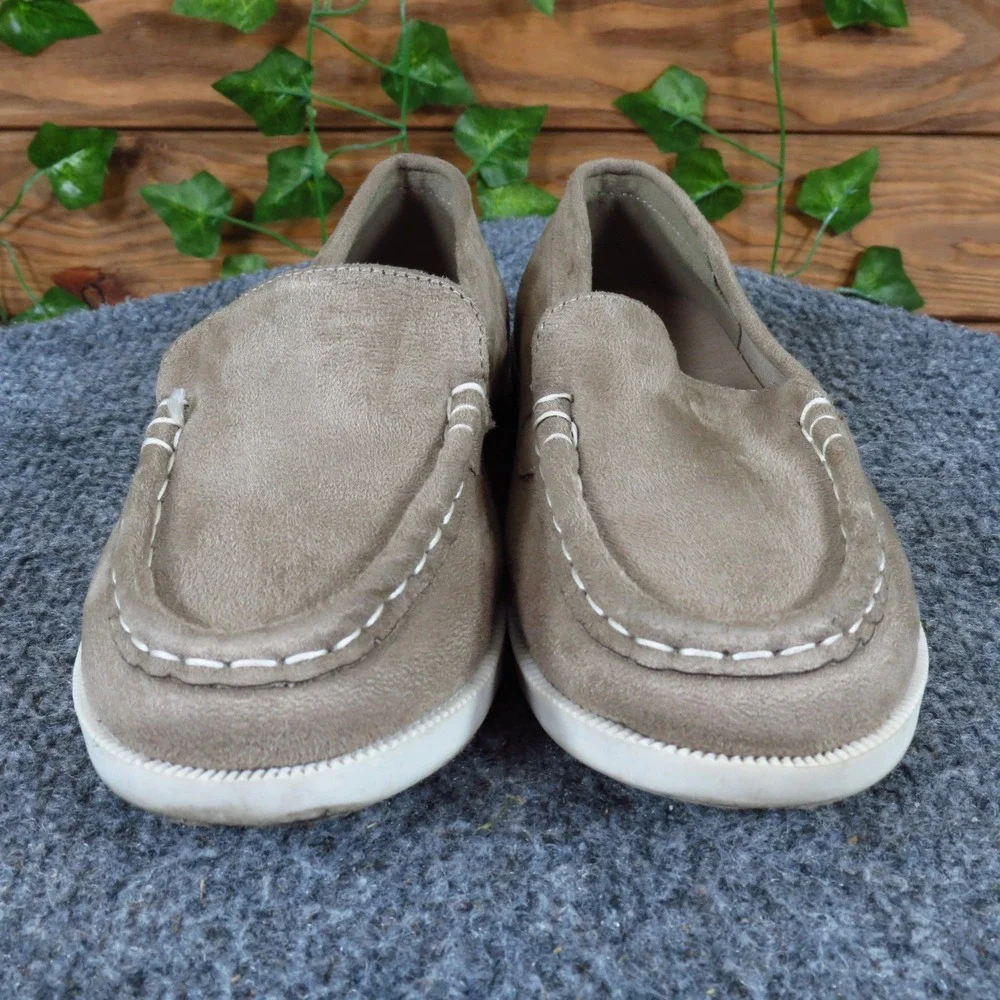 J. Crew Toddler Loafers Size 12 Boys Girls Slip On Shoes Tan Faux Suede Classic